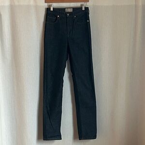 Everlane High Rise Dark Denim Straight Jeans